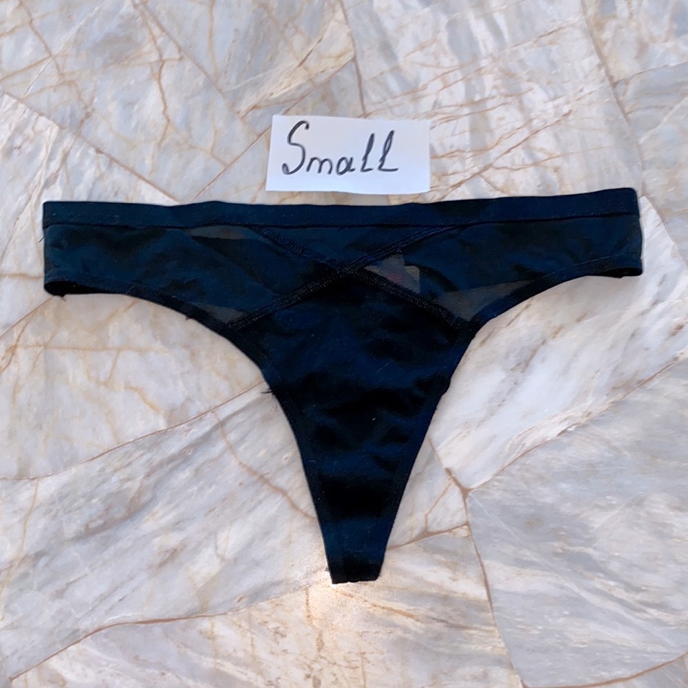 Victoria's Secret PINK V-String Very Sexy Thong Panty Lace Mesh Underwear Small